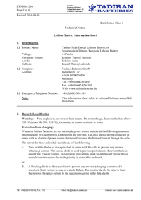 Thumbnail of document Data Sheet - BATT 3V6 2/3AA H TEMP High Temperature Battery